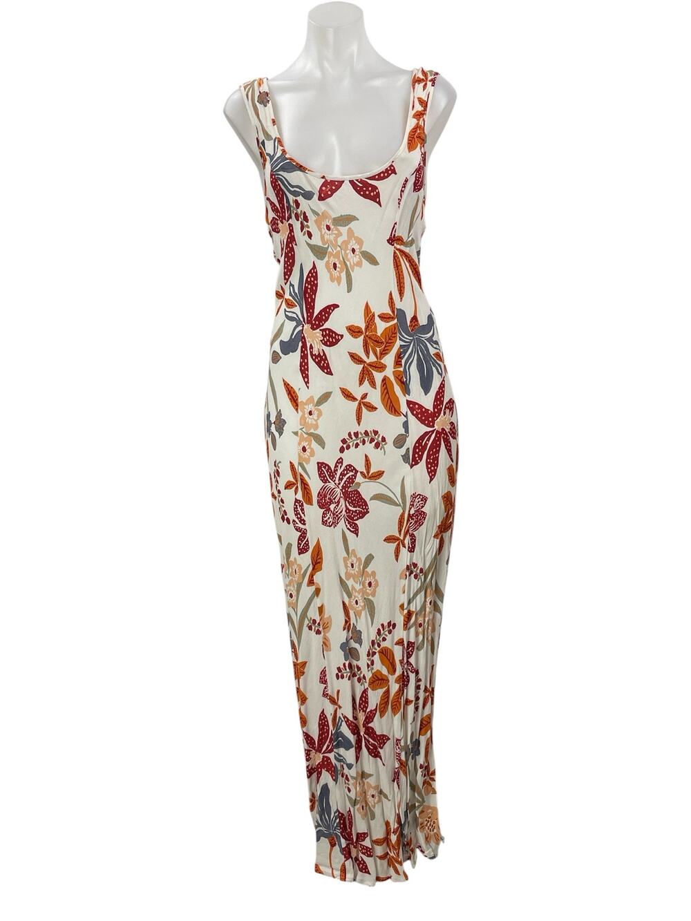 Vrg grl Multicolor Floral Sleeveless Scoop Neck Tank Maxi Sheath Dress Size 12